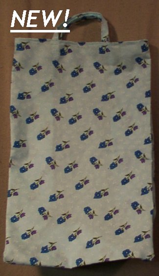 Light Blue with Blue and Purple Floral accents Ecology Bag by Long Meadow Farms Quilts