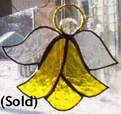 Yellow Heavenly Stained Glass Angel by Long Meadow Farms
